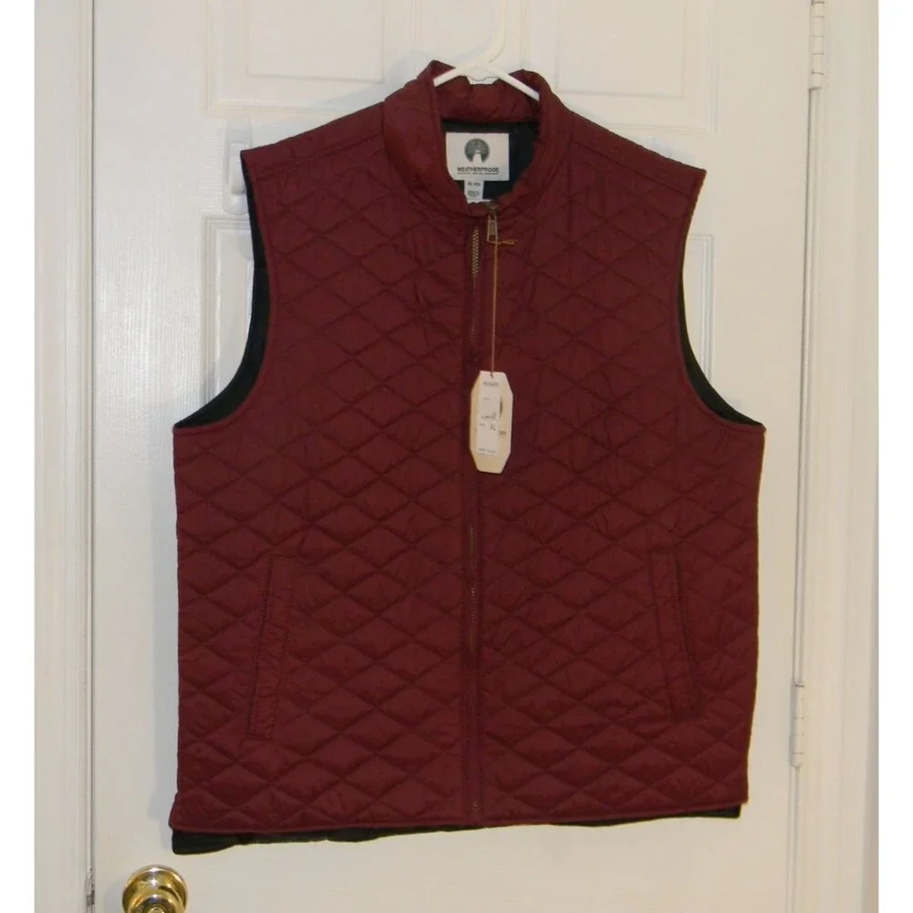 Weatherproof Puffer Vest Burgandy Packable Men's Size Small NWT